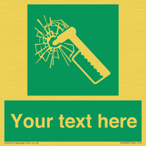 Custom sign safe condition emergency hammer